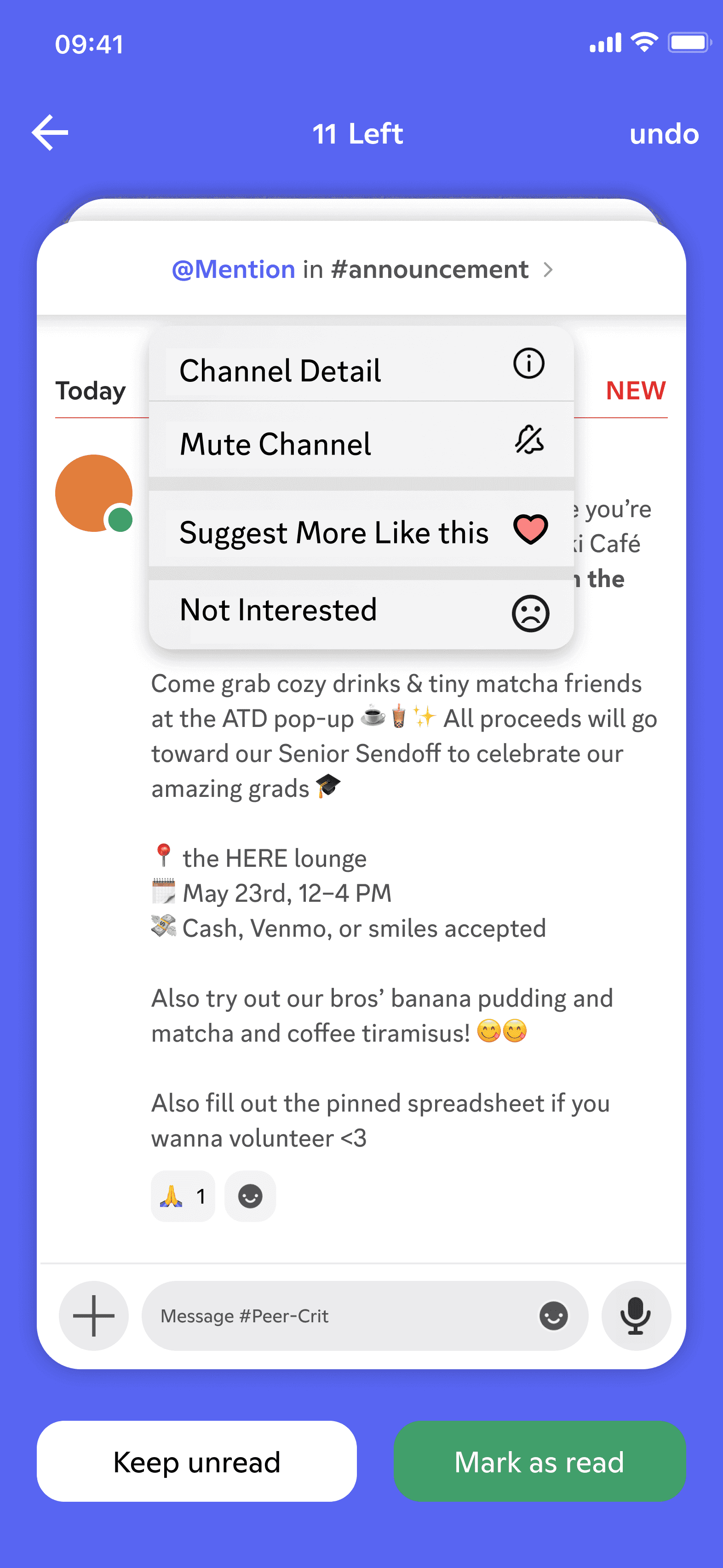 Mobile mockup of the quick catch-up feed
