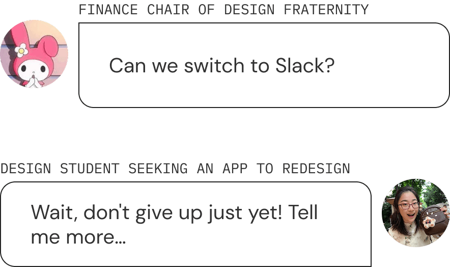 Storyboard: a design student learns about Discord notification settings