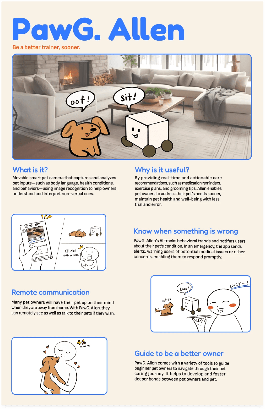 PawG. Allen smart pet camera concept poster